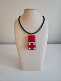 Series 3: Vintage Puremco Domino Necklace, Mid-century, Red, Number 5 of 28