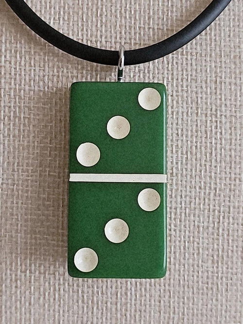 Series 2: Vintage Puremco Domino Necklace, Mid-century, Green, Number 19 of 28