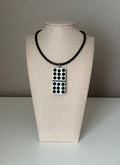 Series 9: 1960s Vintage Domino as Pendant Necklace - Rubber Cord, Sterling Silver Clasp